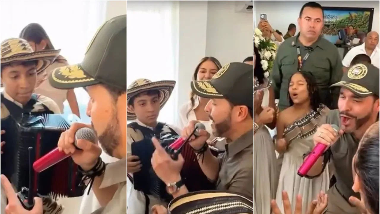 De La Espriella cantó vallenato con niños en un batallón militar y los invitó al cumpleaños de su hija