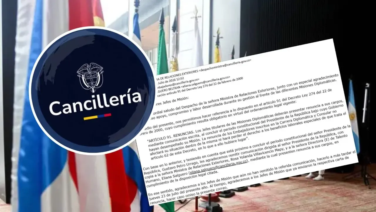 Cancillería colombiana solicitó la renuncia de todos los embajadores antes del 23 de julio