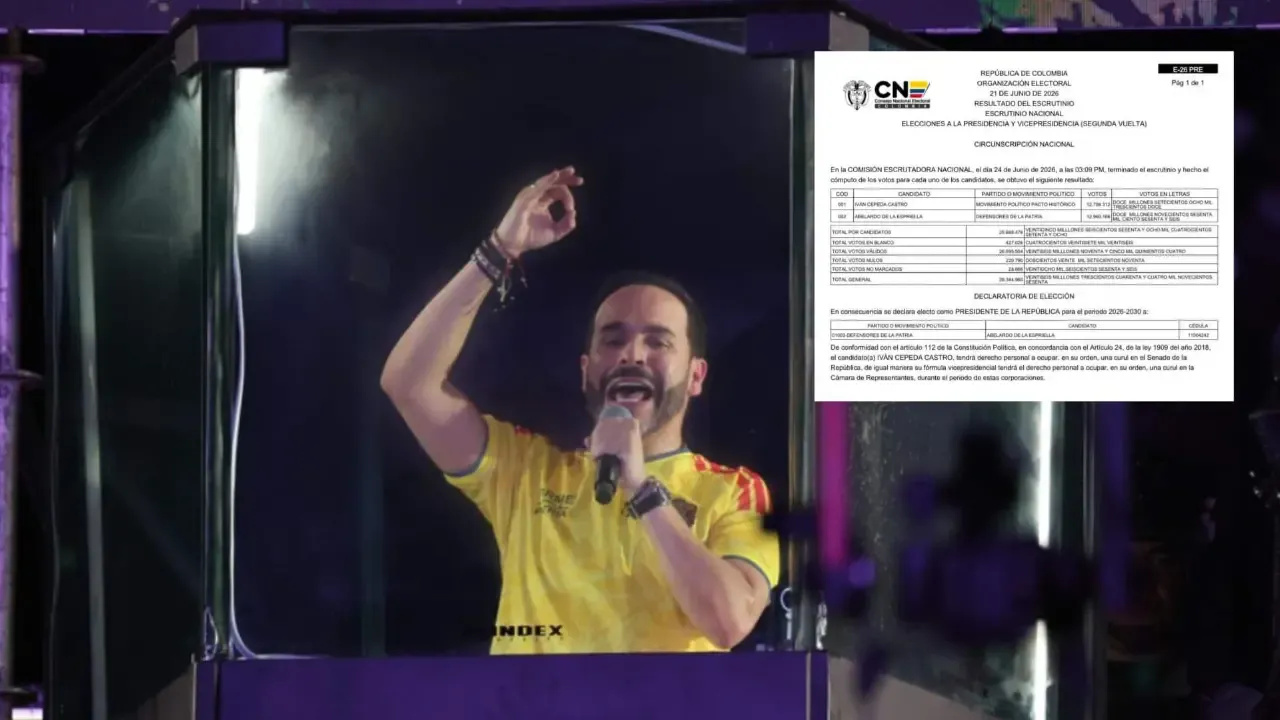 CNE declara triunfo de Abelardo de la Espriella como presidente electo de Colombia