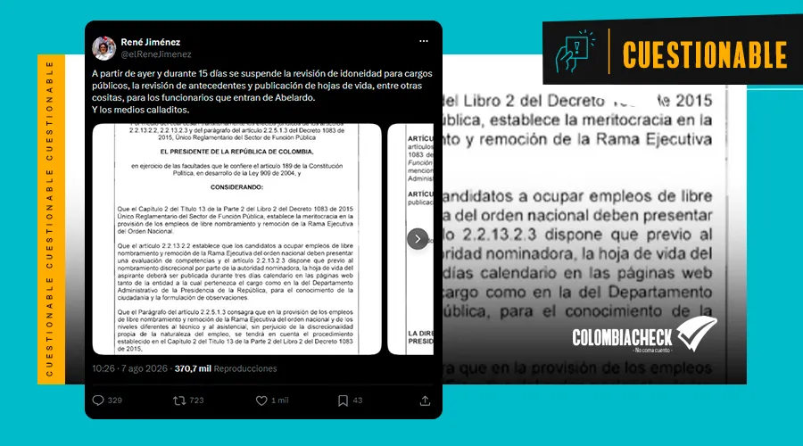 El decreto sobre requisitos para cargos públicos lo firmó el gobierno Petro antes de la posesión de De la Espriella