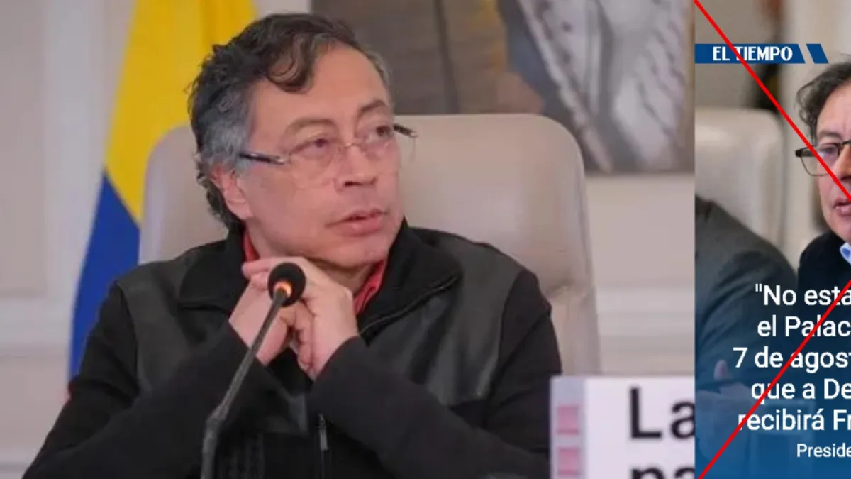 EL TIEMPO desmiente imagen falsa que atribuía declaraciones a Petro sobre la posesión de Abelardo De La Espriella