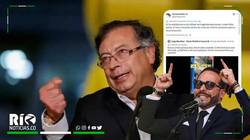 Petro cuestiona a De La Espriella por una foto difundida tras una tragedia