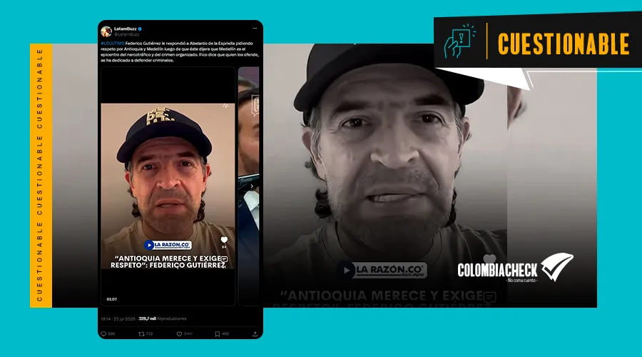 Verificación: el video de Fico Gutiérrez que circula no es respuesta a Abelardo de la Espriella
