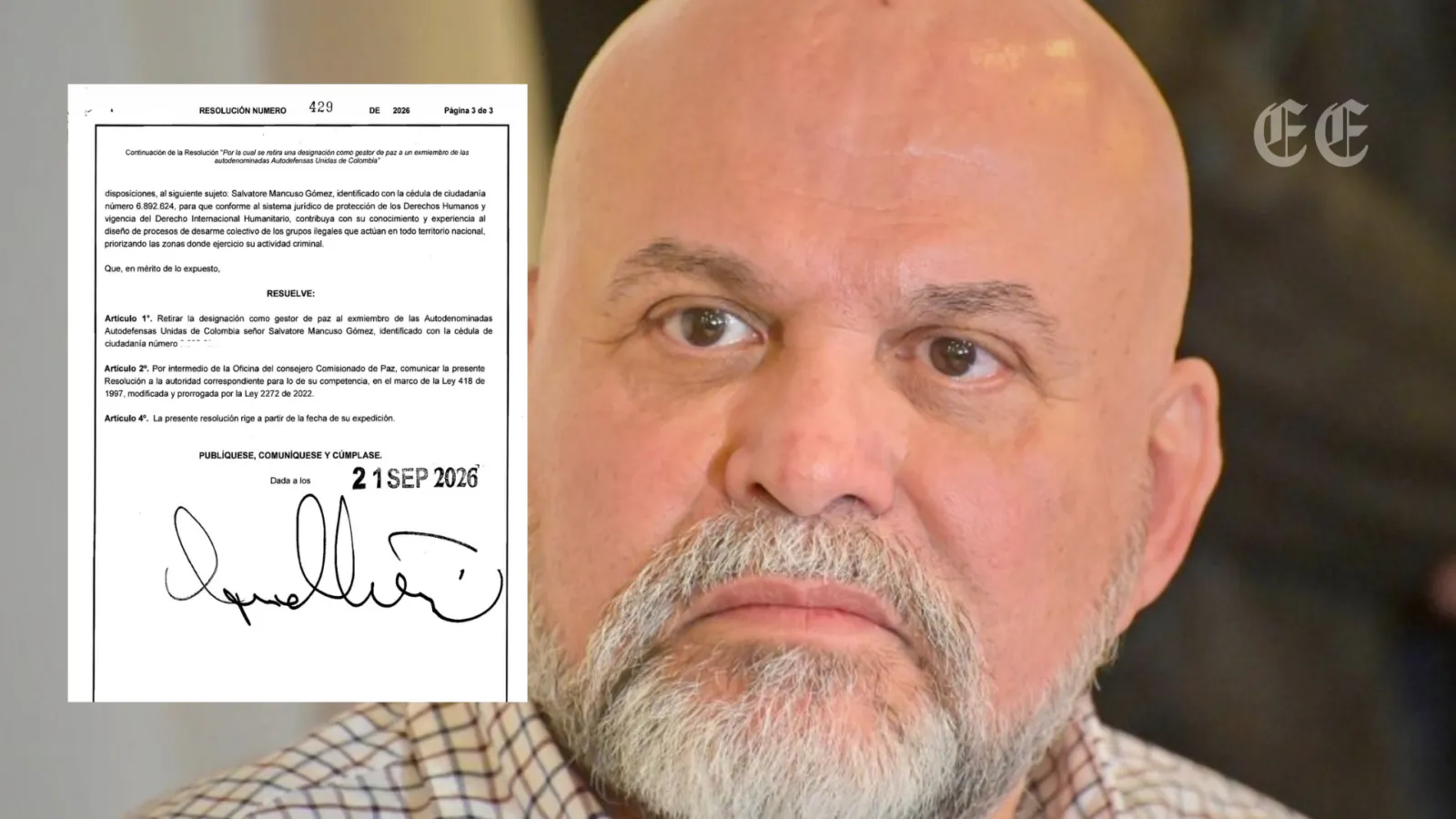 Gobierno de De la Espriella retira a Salvatore Mancuso como gestor de paz