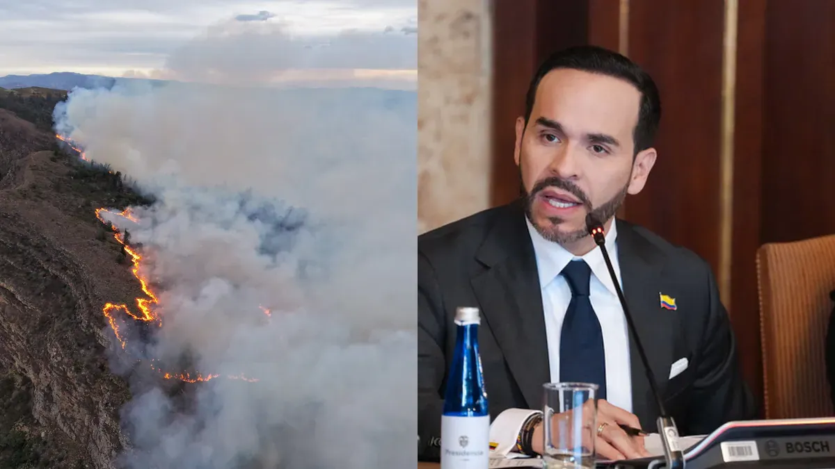 Incendio en Villa de Leyva está controlado en un 50 % y confinado en terreno, según el presidente De la Espriella