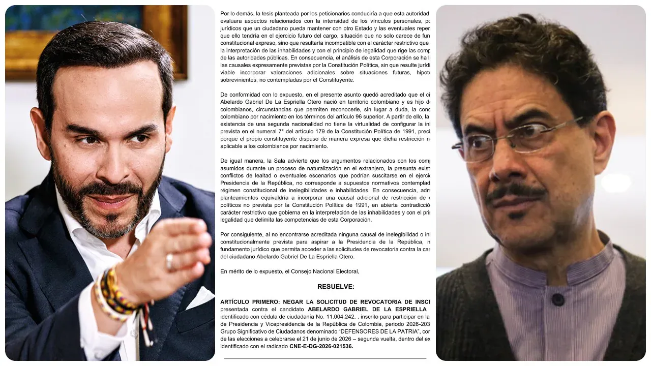 Cepeda pide a De La Espriella renunciar a la doble nacionalidad antes de posesionarse