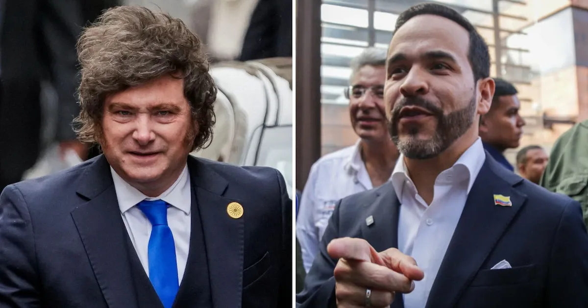 El presidente de Argentina, Javier Milei, llega a Cali para la posesión de Abelardo de la Espriella