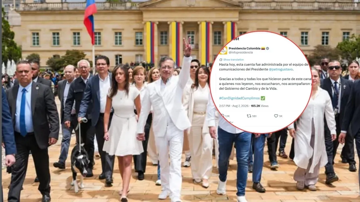 La cuenta institucional de la Presidencia se despide del gobierno de Petro en el cambio de mando a Abelardo De La Espriella
