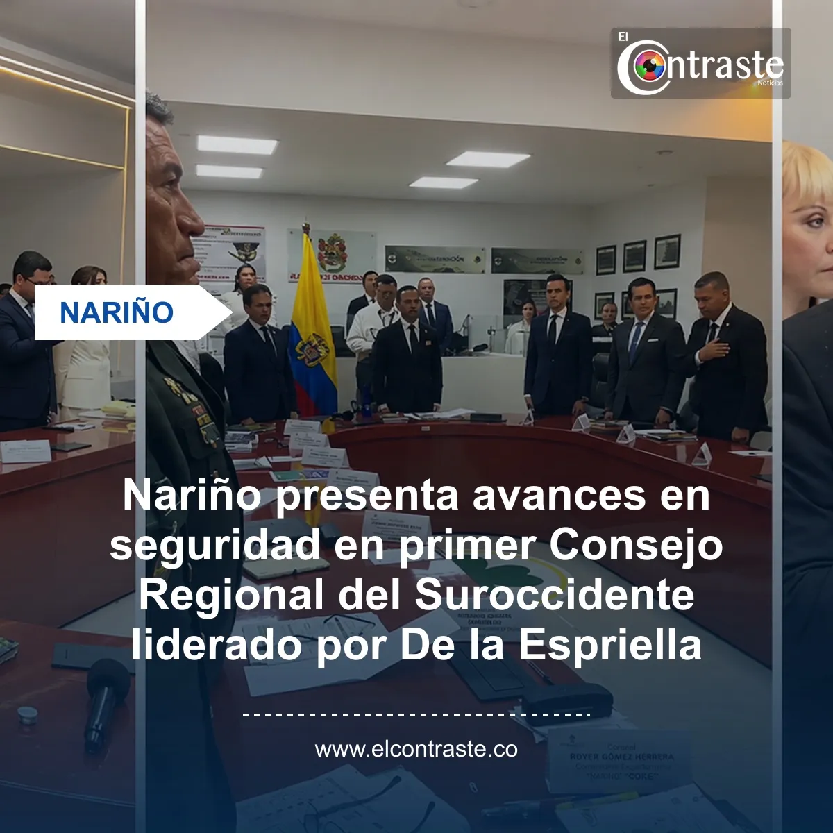 Nariño presenta sus resultados de seguridad ante el primer Consejo Regional del Suroccidente
