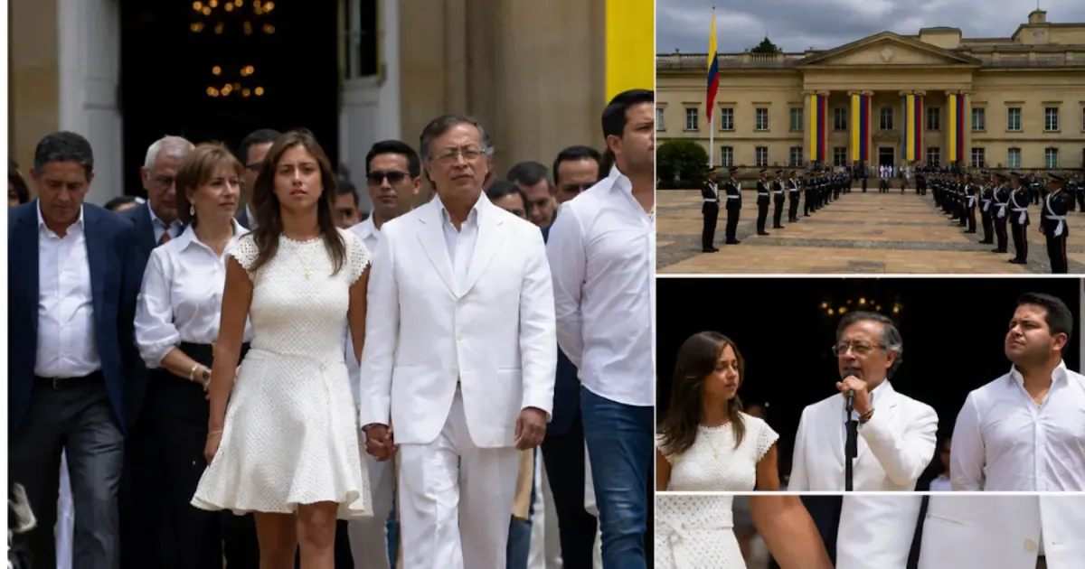 Gustavo Petro salió de la Casa de Nariño acompañado de su hija y su gabinete, horas antes de la posesión de Abelardo de la Espriella