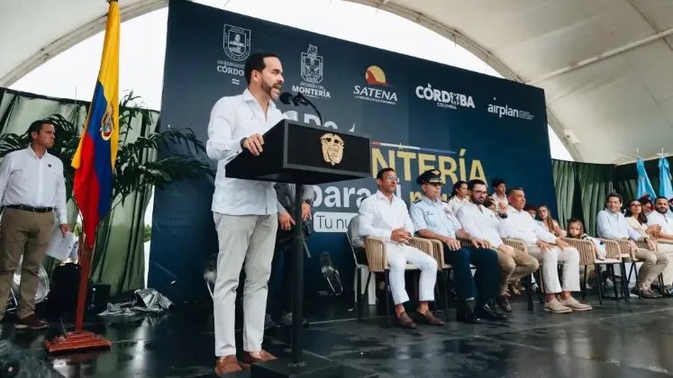 Presidente De la Espriella inauguró en Montería la nueva ruta aérea con Panamá