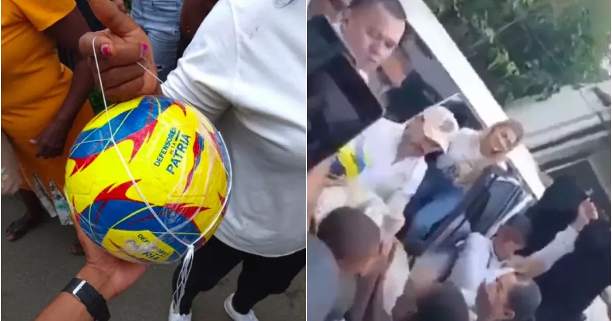 Ciudadanos cuestionan al presidente Abelardo de la Espriella por entregar balones en plena emergencia