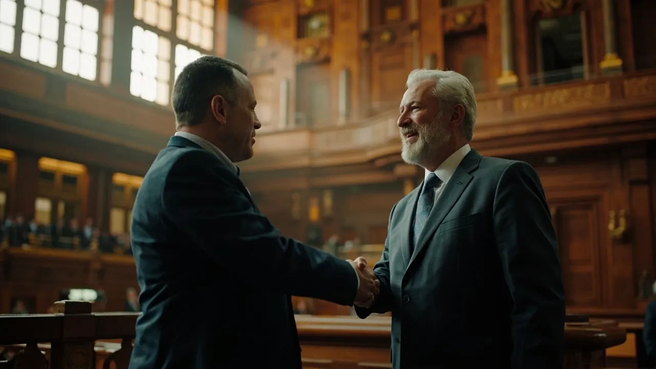Rodrigo Lara felicita a Honorio Henríquez tras su elección como presidente del Senado