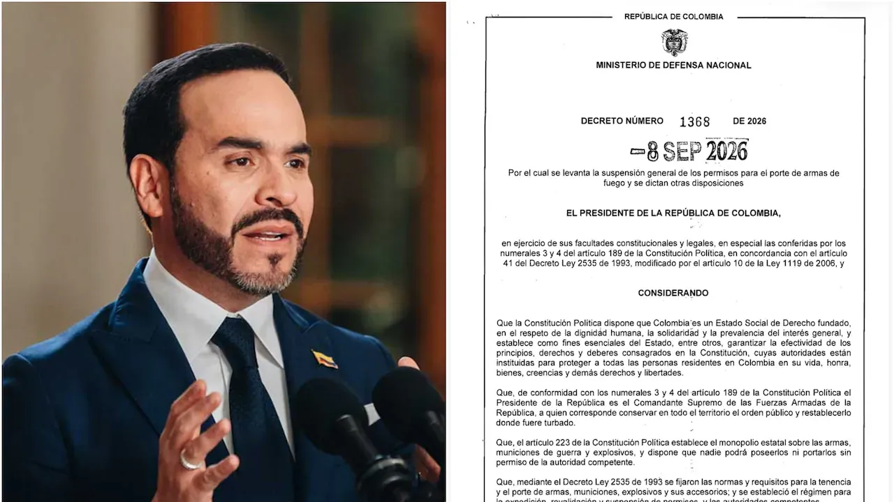 Se conoce el decreto del presidente Abelardo de la Espriella sobre el porte de armas de fuego