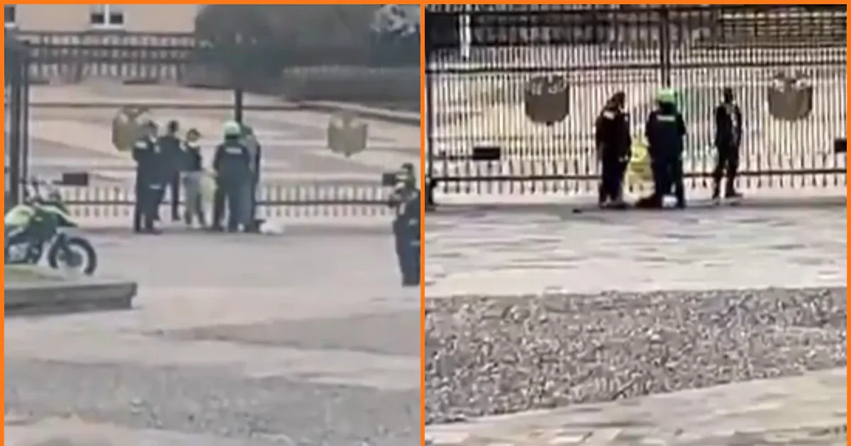 Supuestos policías se esposaron frente a Casa de Nariño para pedir audiencia con Abelardo de la Espriella