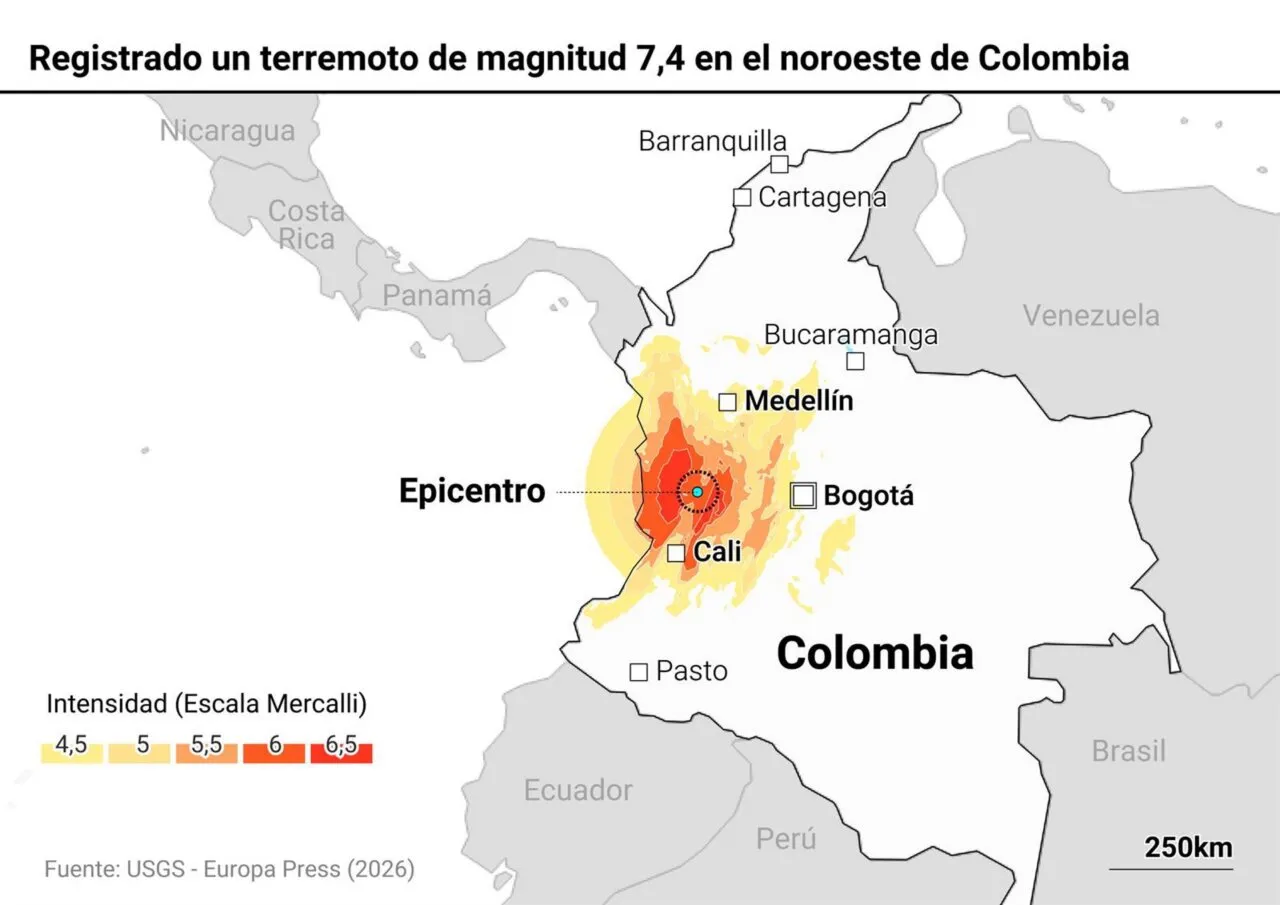 Colombia declara desastre nacional tras terremoto de magnitud 7,4 con más de 80 muertos