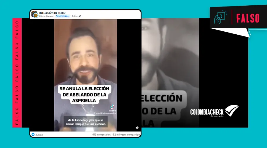 Es falso que se anuló la elección de Abelardo De la Espriella, según verificación
