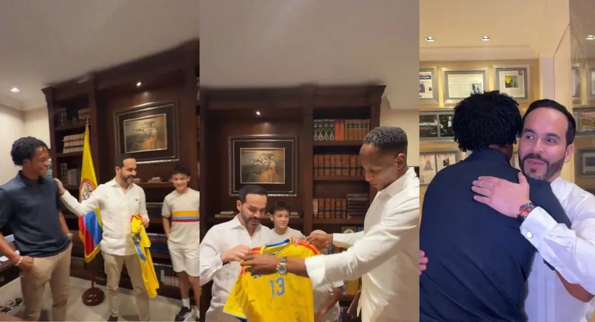 Yerry Mina y Cuadrado visitaron al presidente electo Abelardo de la Espriella